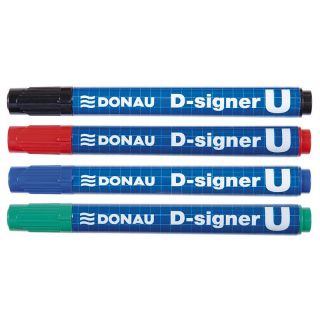 Marker permanentny Donau D-Signer U, końcówka okrągła 2-4mm czerwony