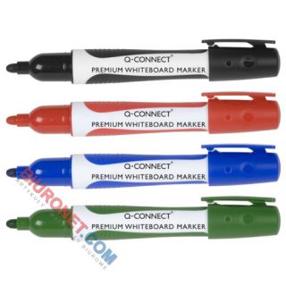 Marker suchościeralny Q-Connect Premium 10 sztuk, końcówka okrągła 2-3 mm kolor czarny