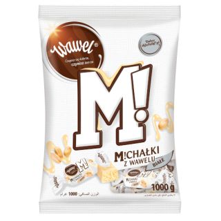 Michałki Białe Wawel, cukierki w białej czekoladzie z kawałkami orzechów arachidowych 1kg