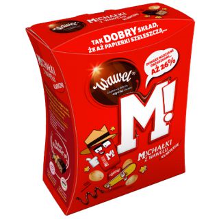 Michałki Klasyczne Wawel, cukierki czekoladowe z orzechami, w pudełku 250g