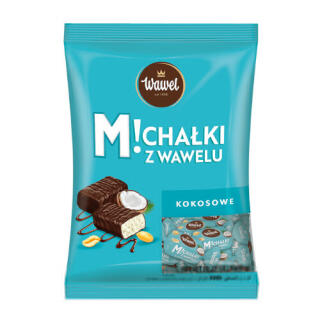 Michałki Kokosowe Wawel, cukierki w czekoladzie z kawałkami orzechów arachidowych 1 kg