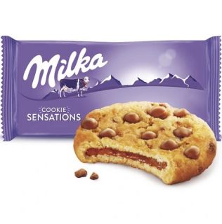 MILKA Cookie Sensations, kruche ciastka z nadzieniem czekoladowym 156g