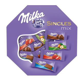 Milka Singles Mix, mieszanka czekoladek mlecznych, kartonik 147g