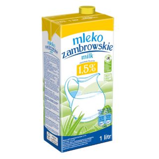 Mleko Zambrowskie 1,5% 1L, UHT w kartonie 1 sztuka