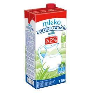 Mleko Zambrowskie 3,2% 1L, UHT w kartonie 1 sztuka