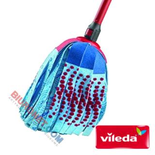 Mop paskowy Vileda Supermocio Velour 3xAction, trzonek z mopem z mikrofibry 