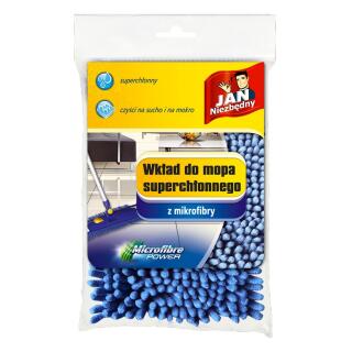 Mop płaski Jan Niezbędny Superchłonny, zapasowa pucerka z mikrofibry granatowy