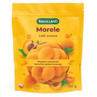 Morele suszone Bakalland, całe owoce 150g