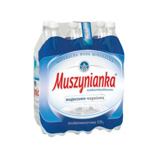 Muszynianka Wysoko-zmineralizowana 1,5L x 6 sztuk, magnezowo-wapniowa woda w butelkach PET średnionasycona CO2