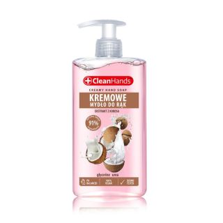 Mydło w płynie Clean Hands 300 ml, kremowe, z pompką ekstrakt z kokosa