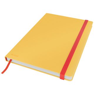 Notatnik Leitz Cosy Soft Touch B5, 96 kartek w kratkę, twarda okładka laminowana
 ciepły żółty