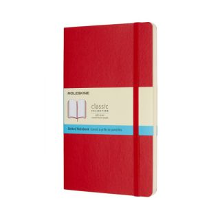 Notes MOLESKINE Classic L, 13x21cm, w kropki, miękka oprawa, 192 strony czerwony w kropki