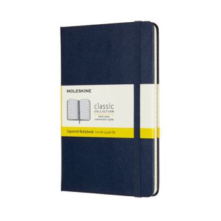 Notes Moleskine Classic M 11,5x18 cm, 208 stron w kratkę, twarda oprawa z gumką granatowy