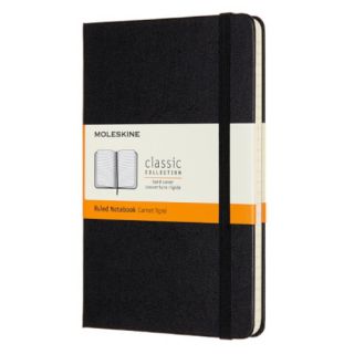 Notes Moleskine Classic M 11,5x18 cm, 208 stron w linie, twarda oprawa z gumką czarny