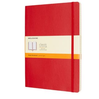 Notes Moleskine Classic XL edycja limitowana 19x25 cm, 192 strony w linie, miękka oprawa na gumkę
 czerwony