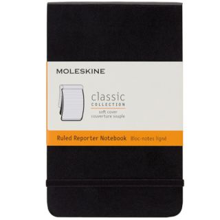 Notes reporterski Moleskine Classic Reporter P 9x14 cm, 192 strony w linie, miękka oprawa na gumkę, otwierany od góry czarny