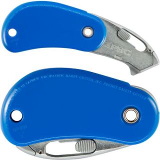 Nóż bezpieczny PHC z trapezowym ostrzem, składany niebieski
