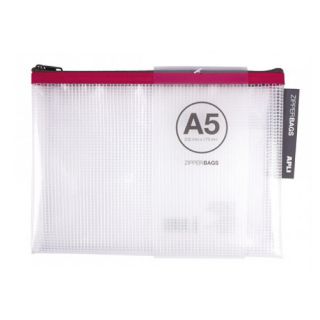 Obwoluta APLI ZipperBag A5, transparentna torebka na suwak miks kolorów