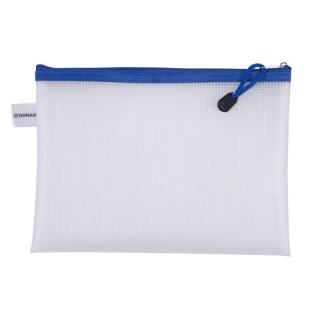 Obwoluta Donau Zipper Bag A4, transparentna koperta z suwakiem niebieska