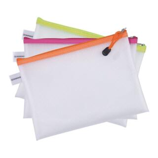 Obwoluta Donau Zipper Bag A5, transparentna koperta z suwakiem miks kolorów