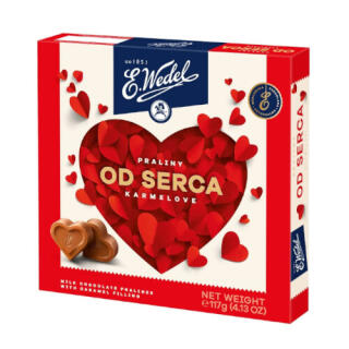 Od Serca Karmelowe Wedel, czekoladowe praliny, nadziewane, bombonierka 117 g