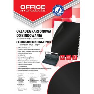 Okładki do bindowania Office Products A4, karton błyszczący, 100 sztuk czarny