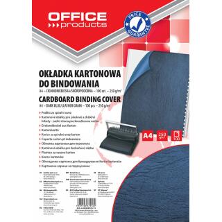 Okładki do bindowania Office Products A4, karton skóropodobny, 100 sztuk ciemnoniebieski