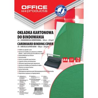 Okładki do bindowania Office Products A4, karton skóropodobny, 100 sztuk zielony