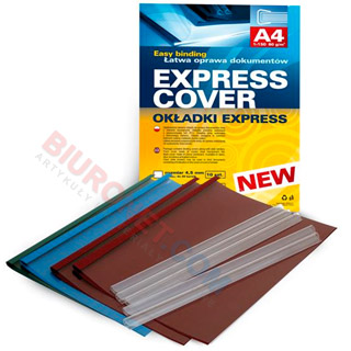 Okładki Express 4,5 mm do 50 kartek - zestaw do oprawy dokumentów. niebieski