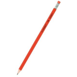 Ołówek drewniany z gumką Q-Connect, czerwony HB