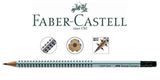 Ołówek Faber-Castell Grip 2001, trójkątny, drewniany, z gumką twardość HB