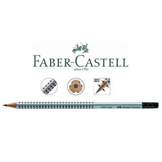 Ołówek Faber-Castell Grip 2001, trójkątny, drewniany, z gumką twardość B