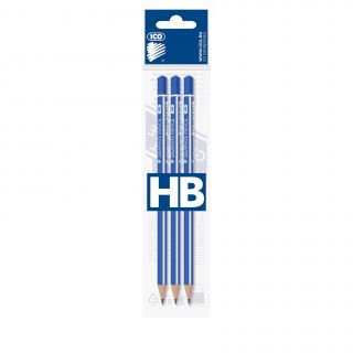 Ołówek ICO Signetta, HB, trójkątny, drewniany, bez gumki
 3 sztuki