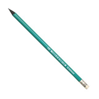 Ołówek syntetyczny z gumką Donau, lakierowany, zielony HB