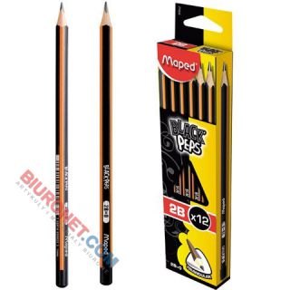 Ołówek szkolny Maped Black'Peps, bez gumki 2B