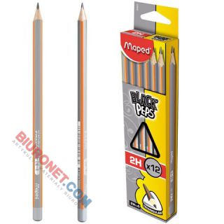 Ołówek szkolny Maped Black'Peps, bez gumki 2H