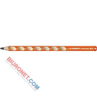 Ołówek szkolny Stabilo EASYgraph 322 HB, dla praworęcznych, trójkątny bez gumki pomarańczowy