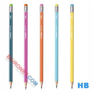 Ołówek szkolny Stabilo Pencil 160 HB, z gumką stalowy