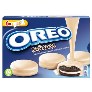 Oreo Banadas Cover White Choco, ciastka markizy z nadzieniem waniliowym, oblane białą czekoladą 246g