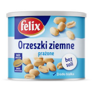 Orzeszki ziemne Felix, prażone bez soli i tłuszczu, w puszce 140g