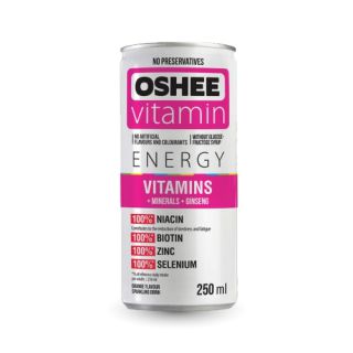 OSHEE Vitamin Energy Witaminy Minerały Żeń Szeń 250ml, napój gazowany o smaku pomarańczowym 6 sztuk
