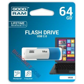 Pamięć Goodram UCO2, interface USB 2.0, kolorowa obudowa 64GB