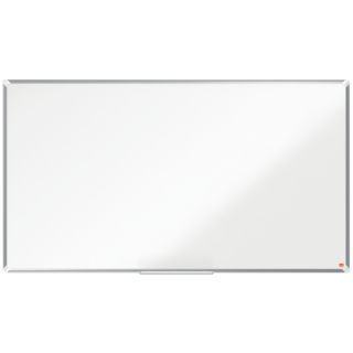 Panoramiczna tablica suchościeralna Nobo Premium Plus, stalowa lakierowana, w ramie aluminiowej, z półką 70 cali