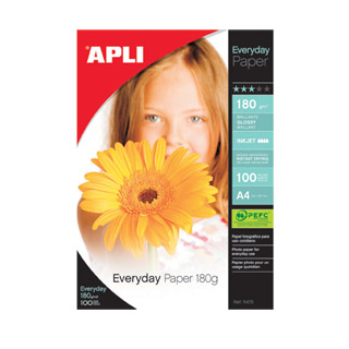 Papier fotograficzny APLI Everyday A4, błyszczący 180g, do wydruków atramentowych 100 arkuszy