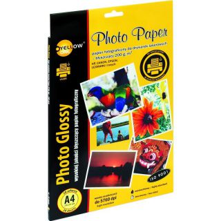 Papier fotograficzny Yellow One A4, błyszczący 200g, do wydruków laserowych 20 arkuszy