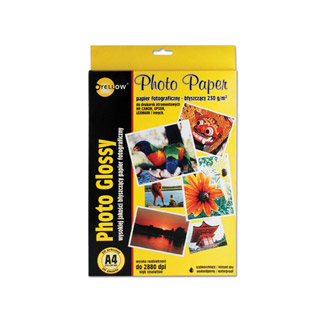 Papier fotograficzny Yellow One A6, błyszczący 230g, do wydruków atramentowych 20 arkuszy