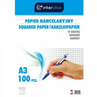 Papier kancelaryjny - podaniowy A3 100 arkuszy kratka