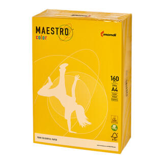 Papier kolorowy Maestro Color Intensywne A4/160g, 250 arkuszy żółć siarkowa - IG50