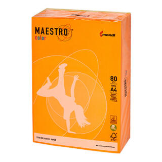 Papier kolorowy Maestro Color Intensywne A4/160g, 250 arkuszy pomarańczowy - OR43