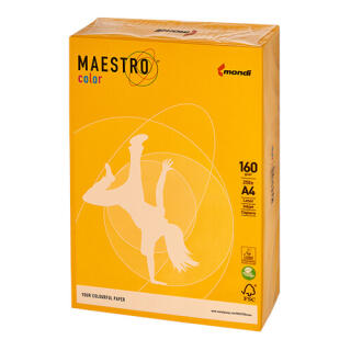 Papier kolorowy Maestro Color Intensywne A4/160g, 250 arkuszy złotożółty - SY40
